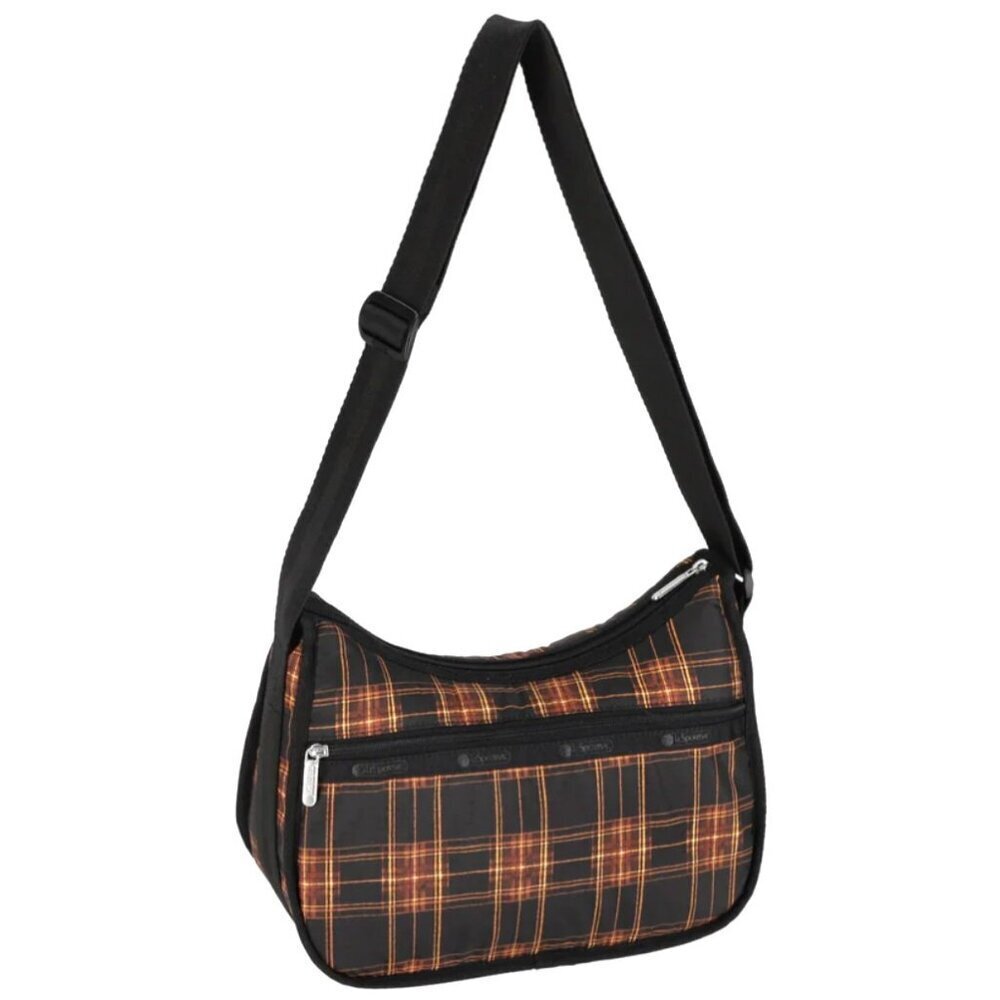NEW Le Sportsac Classic Hobo in Black and Yellow Classic Tartan Plaid